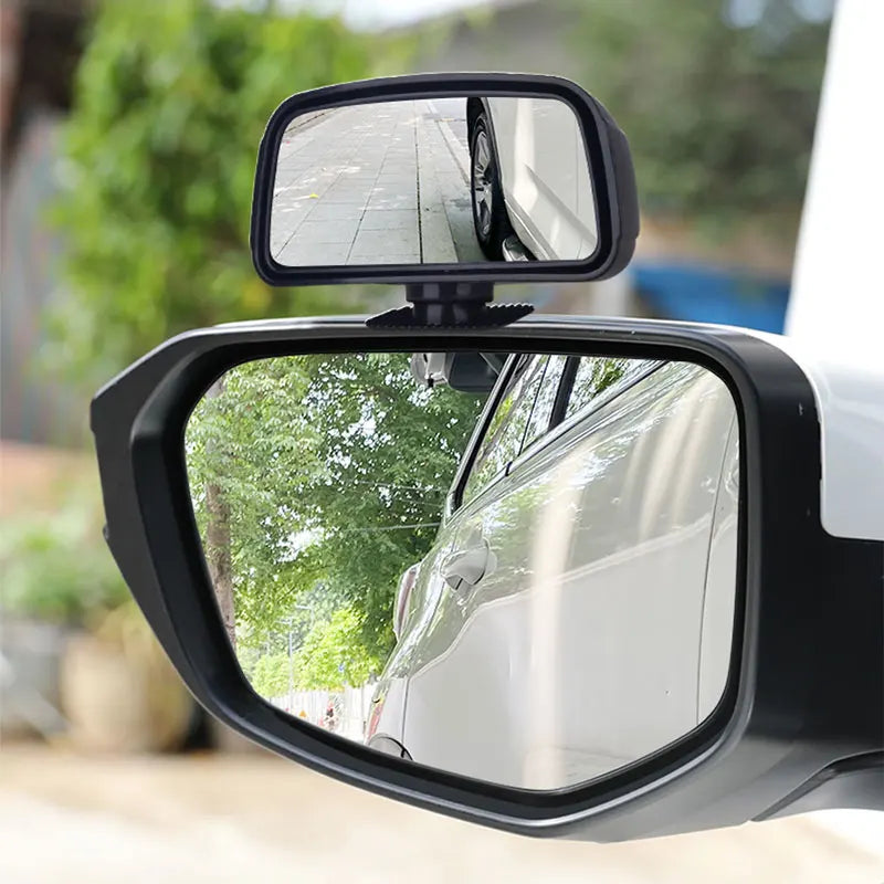 SEAMETAL 360-Degree Rotation Safety Convex Mirror Wide Angle Self-Adhesive Car Blind Spot Mirror Auto Auxiliary Rear View Mirror