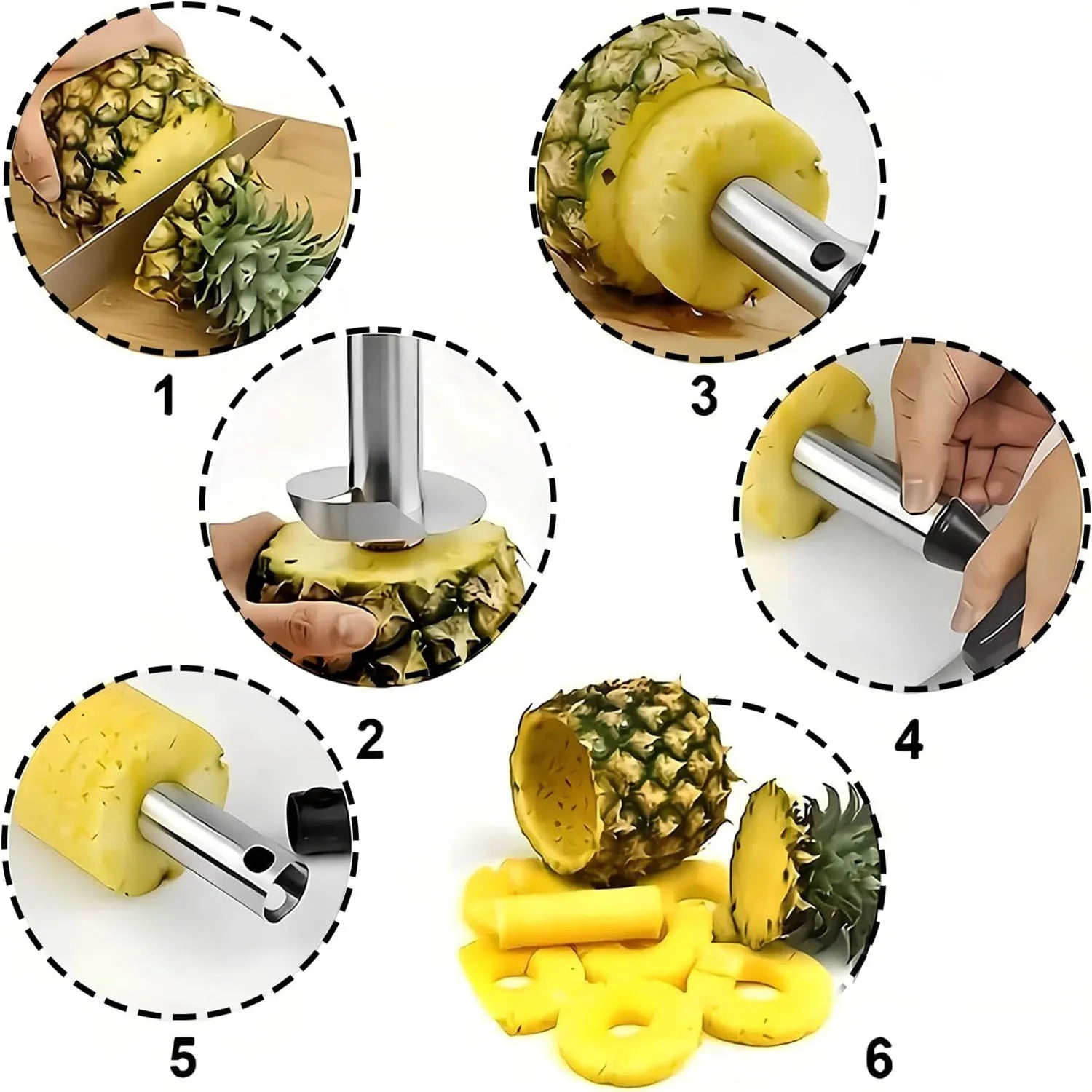 1pc Fatiador de Ananás Descascador Descaroçador Aço Inoxidável Ferramentas de Fruta Utensílios de Cozinha Acessórios de Cozinha Gadgets de Cozinha