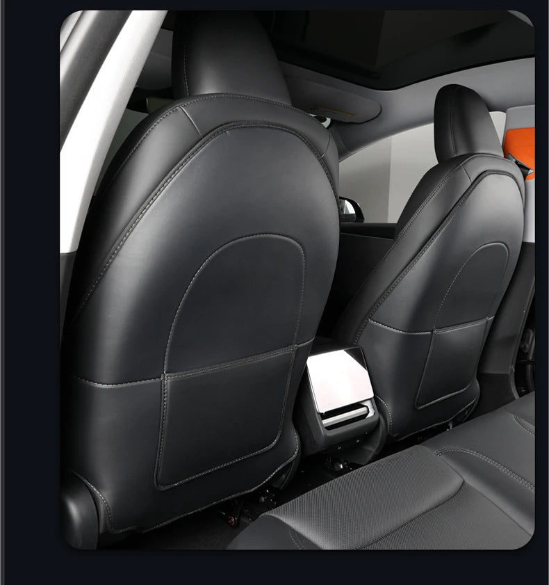 Tesla Model 3 & Y Leather Seat Back Kick Protectors
