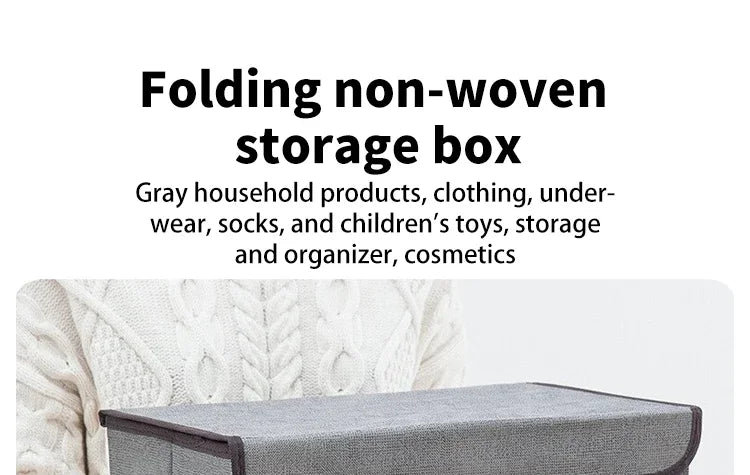 Shadow Gray Foldable Non-Woven Fabric Storage Organizer