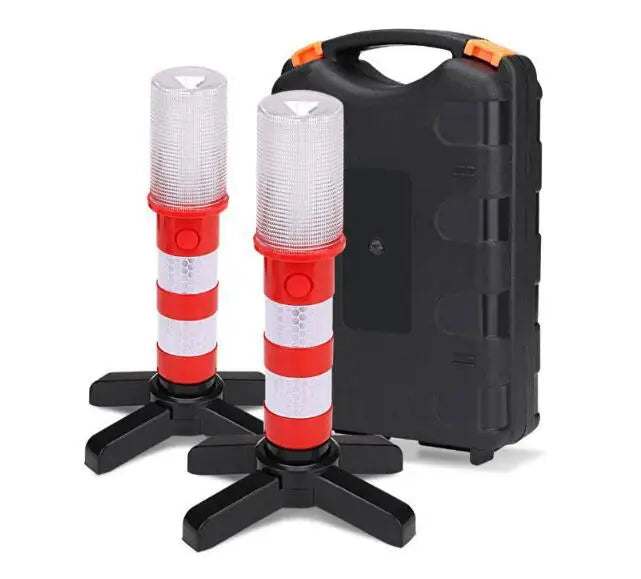 Magnetic LED Emergency Roadside Flares and Safety Beacon Set