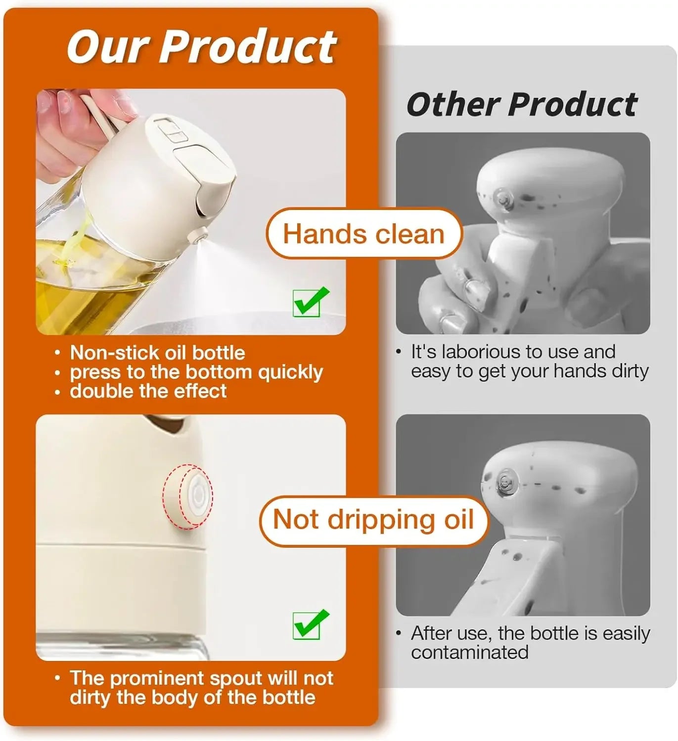 Professional 2-in-1 Atomised Oil Spray and Pour Bottle