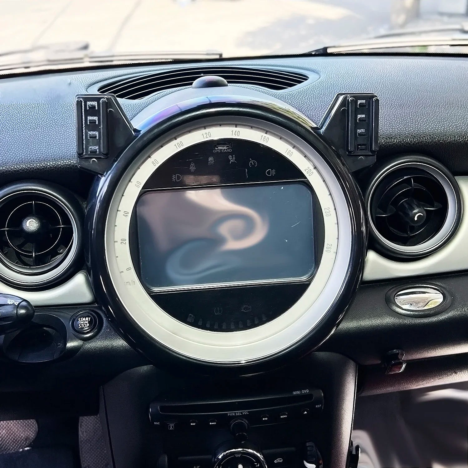 Car Phone Holder For MINI Cooper 2007-2011 2012 2013 R55 R56 R57 Screen Fixed Base Wireless Charging Stand Mobile Phone Mounts