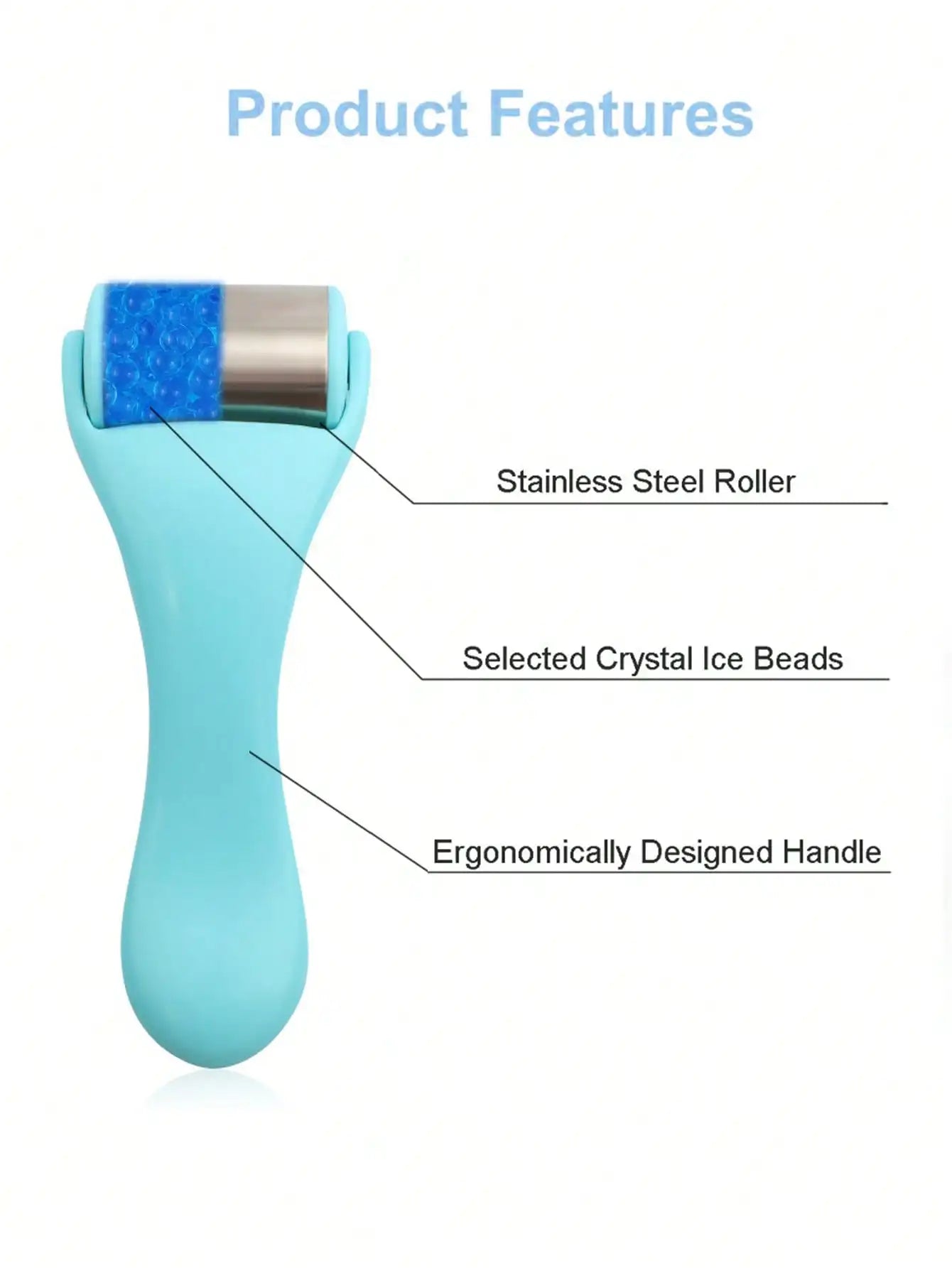 1 Pcs Skin Care Face Roller Cool Ice Roller Massager Household Skin Tighten Device Firming Skin Relieving Fatigue Massager