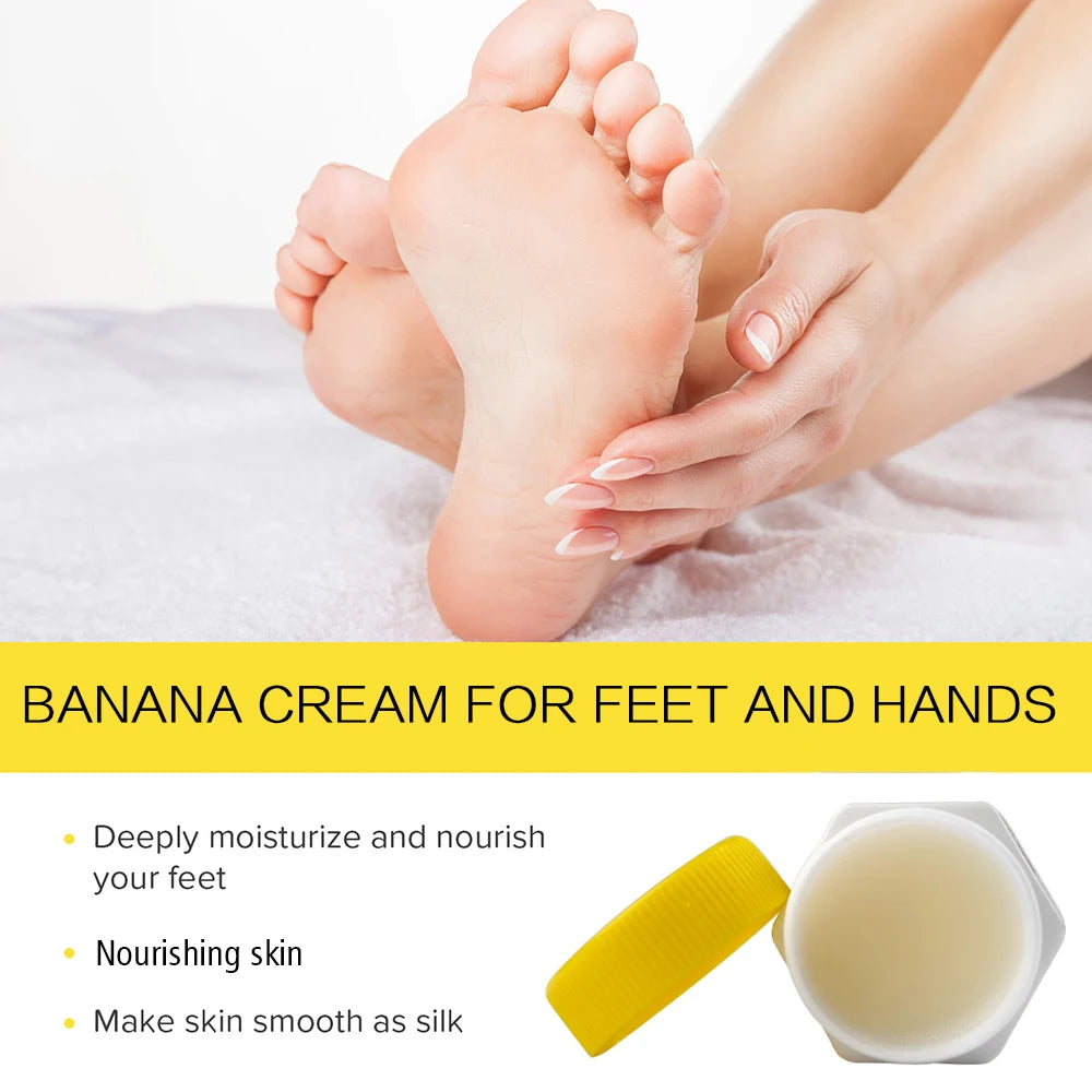 Ultra Moisturizing & Cracked Heel Care With Banana Extract For Dry, Rough Feet Overnight Renewal 20g/bottle