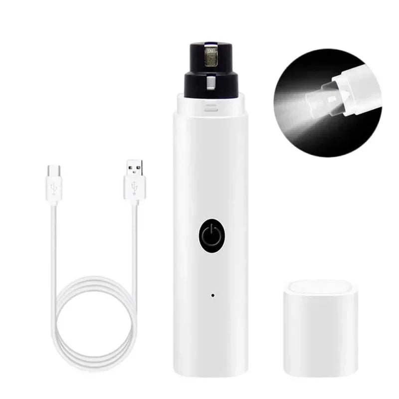 Cortadores de Unhas Elétricos para Cães para Lixadores de Unhas de Cães Recarregáveis USB com Luz LED Silenciosos para Cuidado de Unhas de Patas de Gatos