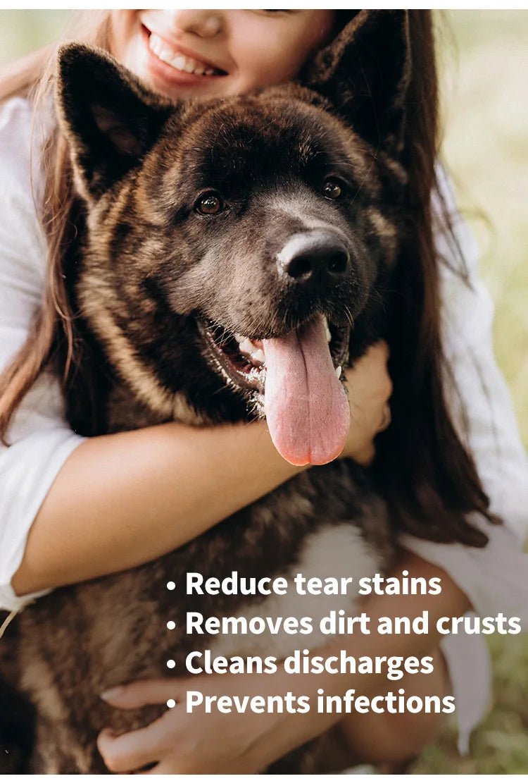 100-Pack Pet Eye Tear Stain Remover Grooming Wipes