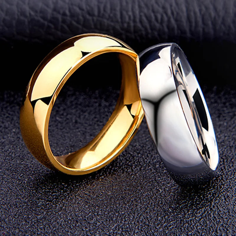 6mm Polished Stainless Steel Minimalist Wedding Ring