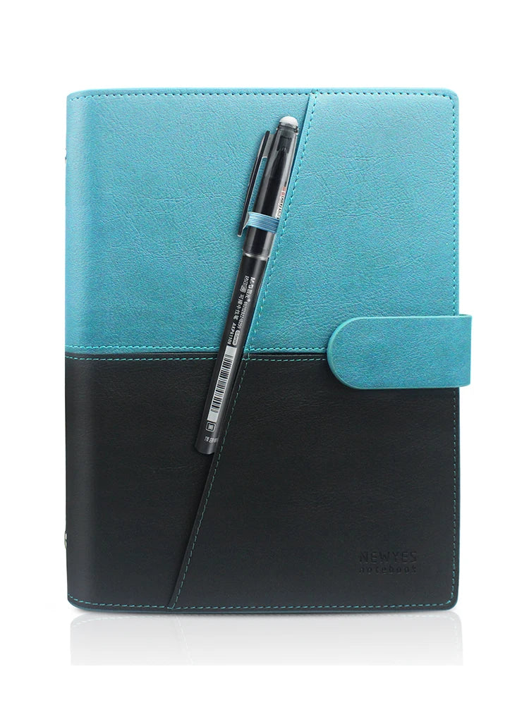 Reusable Smart Notebook A5 PU Leather with Storage Function 6 Page Styles Endlessly Reusable Note Pad Pen Self-Stick Notes Wipe