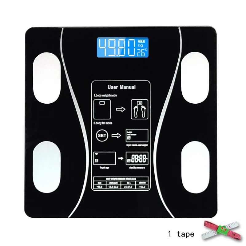 Smart Wireless Digital Body Fat Scale Bluetooth-Compatible Bathroom Weight Analyzer with Smartphone App for Body Composition