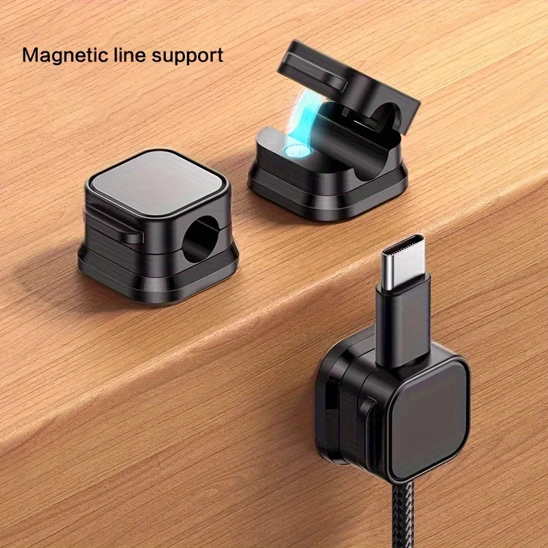 6/12/18 PCS Magnetic Cable Organiser Clips Cable Management Wire Manager Cord Holder Charging Cable Winder Wall Mounted Hook
