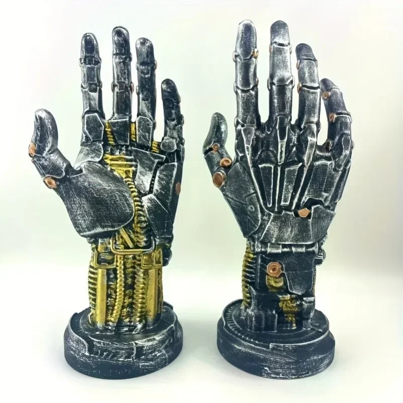 New Creative Games Controller Desktop Headphone Stand Cyberpunk Mechanical Arm Simulated Robot Hand Sculpture Stautes Decoration