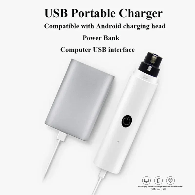 Cortadores de Unhas Elétricos para Cães para Lixadores de Unhas de Cães Recarregáveis USB com Luz LED Silenciosos para Cuidado de Unhas de Patas de Gatos