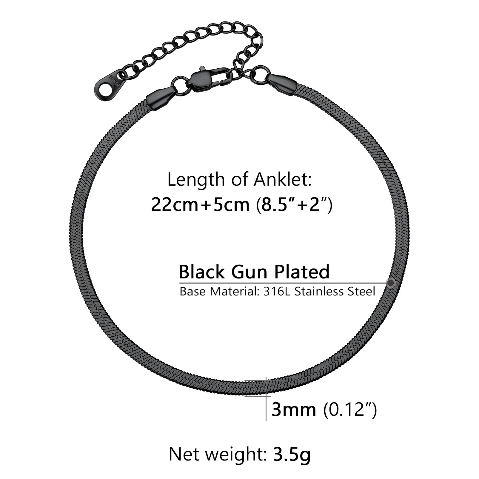 Stainless Steel Multi-Style Anchor and Curb Chain Anklet