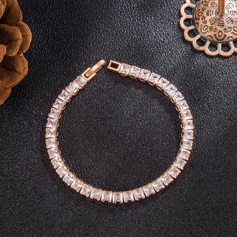 925 Silver Tennis Bracelet 2-5mm Gold / Rose Gold / Silver
