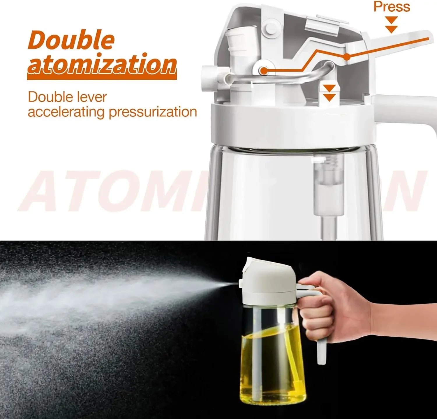Professional 2-in-1 Atomised Oil Spray and Pour Bottle