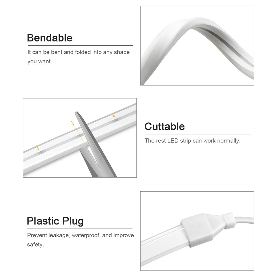 Smart Dual Sensors PIR Motion Sensor Switch DC 24V Neon Light LED Strip 2m 5m 10m for Bathroom Bedroom Stair Night Lamp