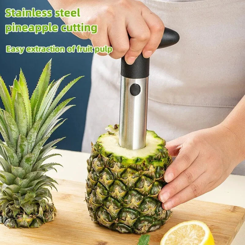 1pc Fatiador de Ananás Descascador Descaroçador Aço Inoxidável Ferramentas de Fruta Utensílios de Cozinha Acessórios de Cozinha Gadgets de Cozinha