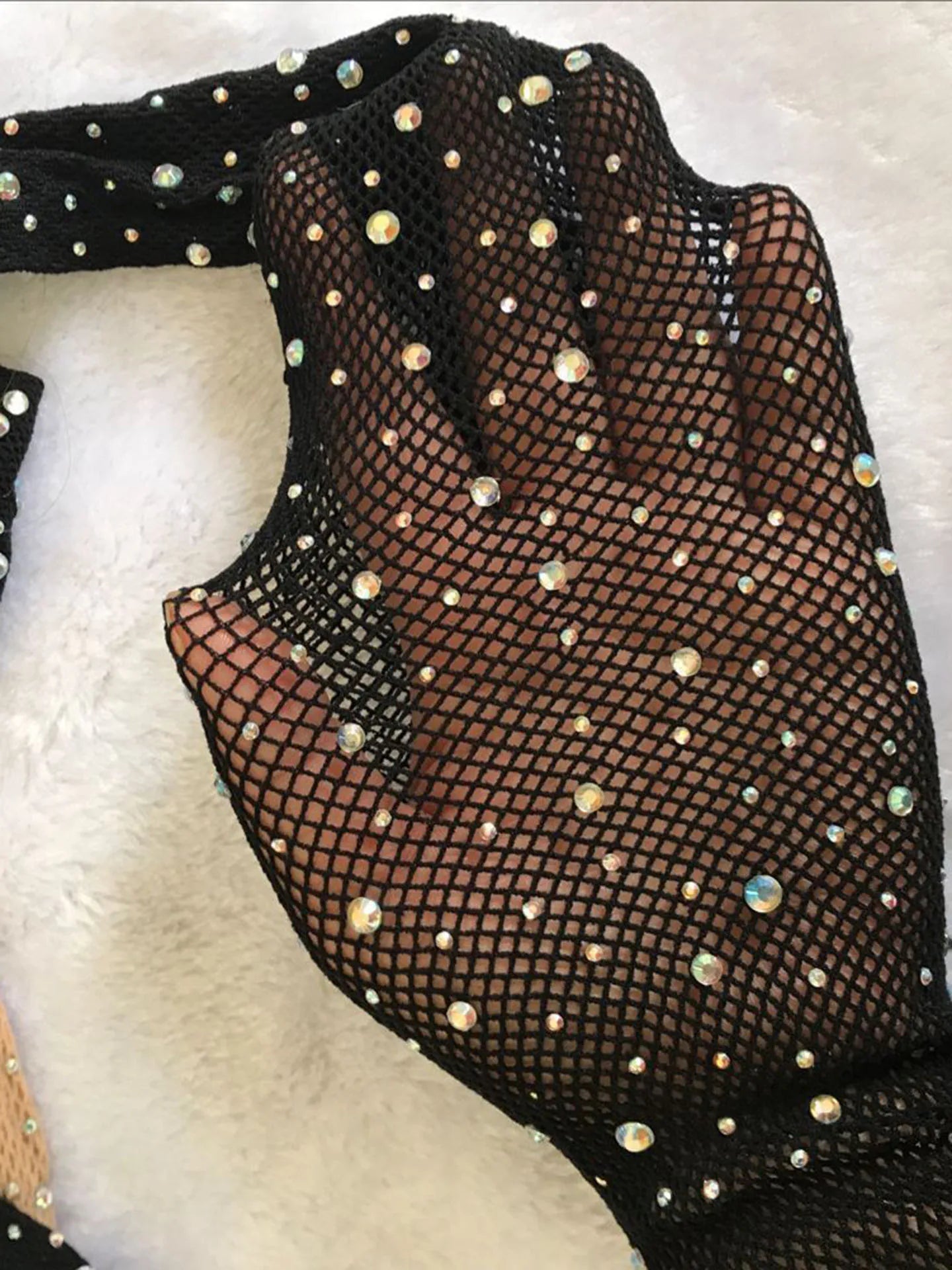 Rhinestone Diamond Fishnet Mesh Tights for Summer Luxury