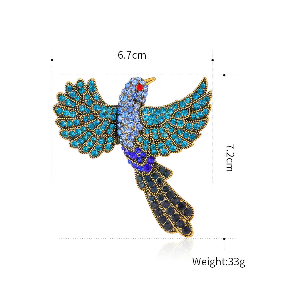 Crystal Bird Animal Brooch Rhinestone Fashion Pin