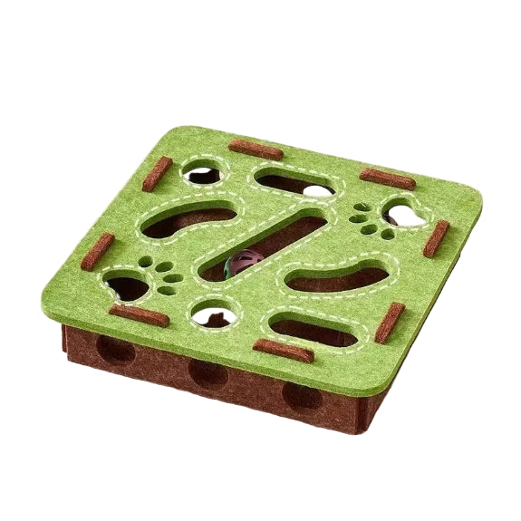 Interactive Suede Puzzle Box and Ball Exercise Cat Toy