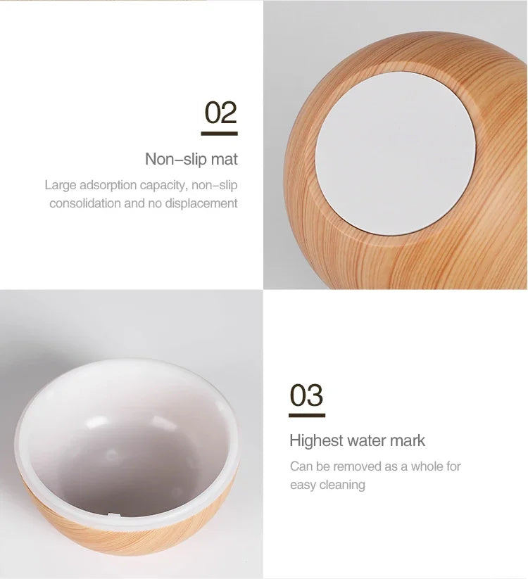 USB Ultrasonic Cool Mist Sprayer Essential Oil Diffuser Wood Grain Electric Air Humidifier Purifier for Home office and Car