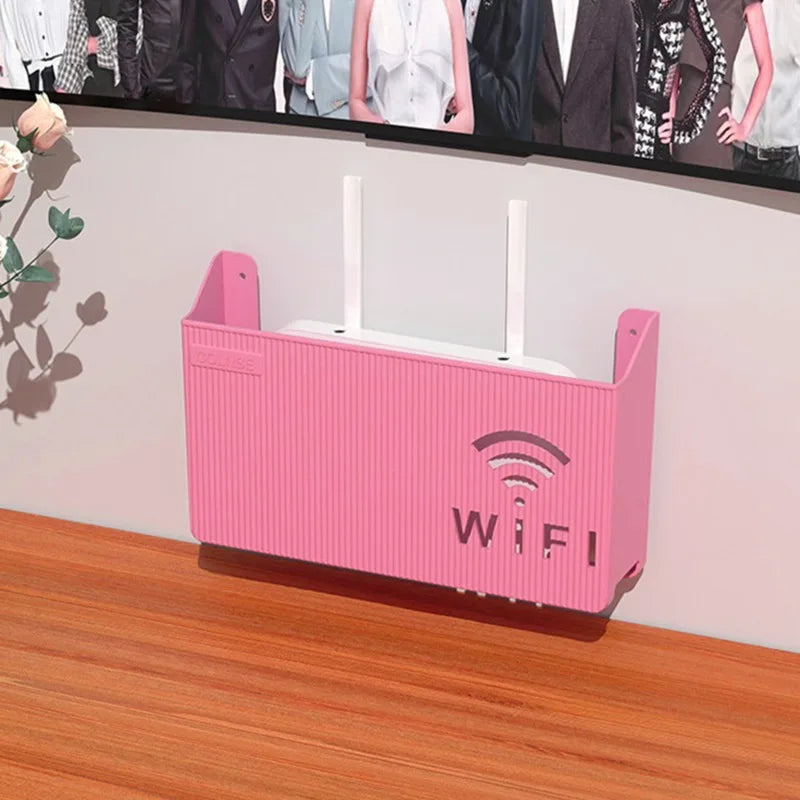 Wireless Wifi Router Shelf Storage Box Wall Hanging ABS Plastic Organizer Box Cable Power Bracket Organizer Box Home Decor