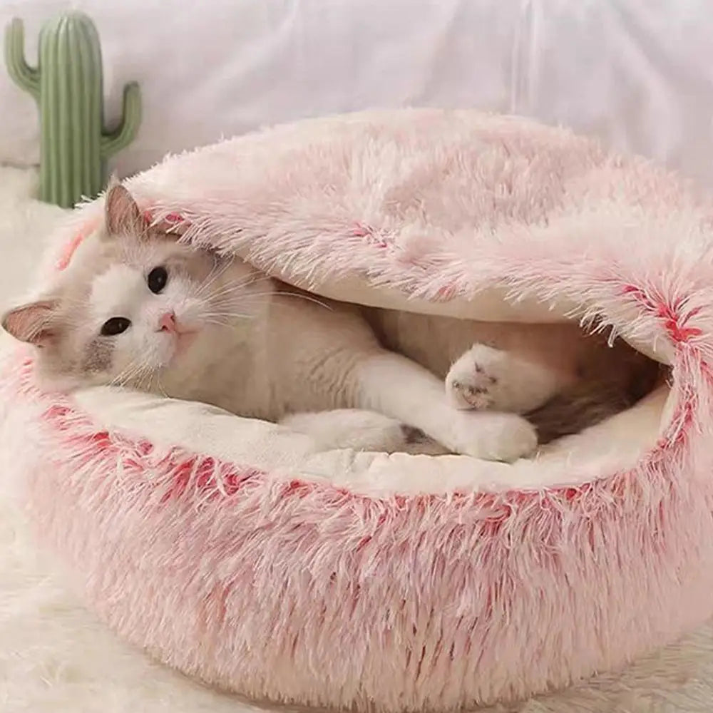 Cama de Inverno Redonda em Pelúcia para Gatos, Almofada para Gatos, Casa Quente para Gatos, Cesto para Gatos, Saco de Dormir para Animais de Estimação, Ninho para Gatinhos, Canil para Cães e Gatos