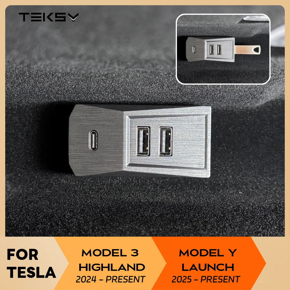 Tesla Model Y Juniper & Model 3 Highland Glovebox USB Hub