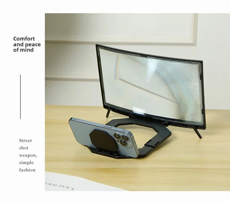 New Ultra Clear Curved Screen Magnifier for Phones Mobile Screen Amplifier Stand Eye Protection HD Expander