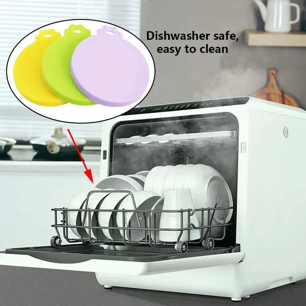 Tampa de Silicone 3 em 1 para Latas Reutilizável de Comida Mantenha Fresco Organização de Cozinha Artigos para Animais de Estimação