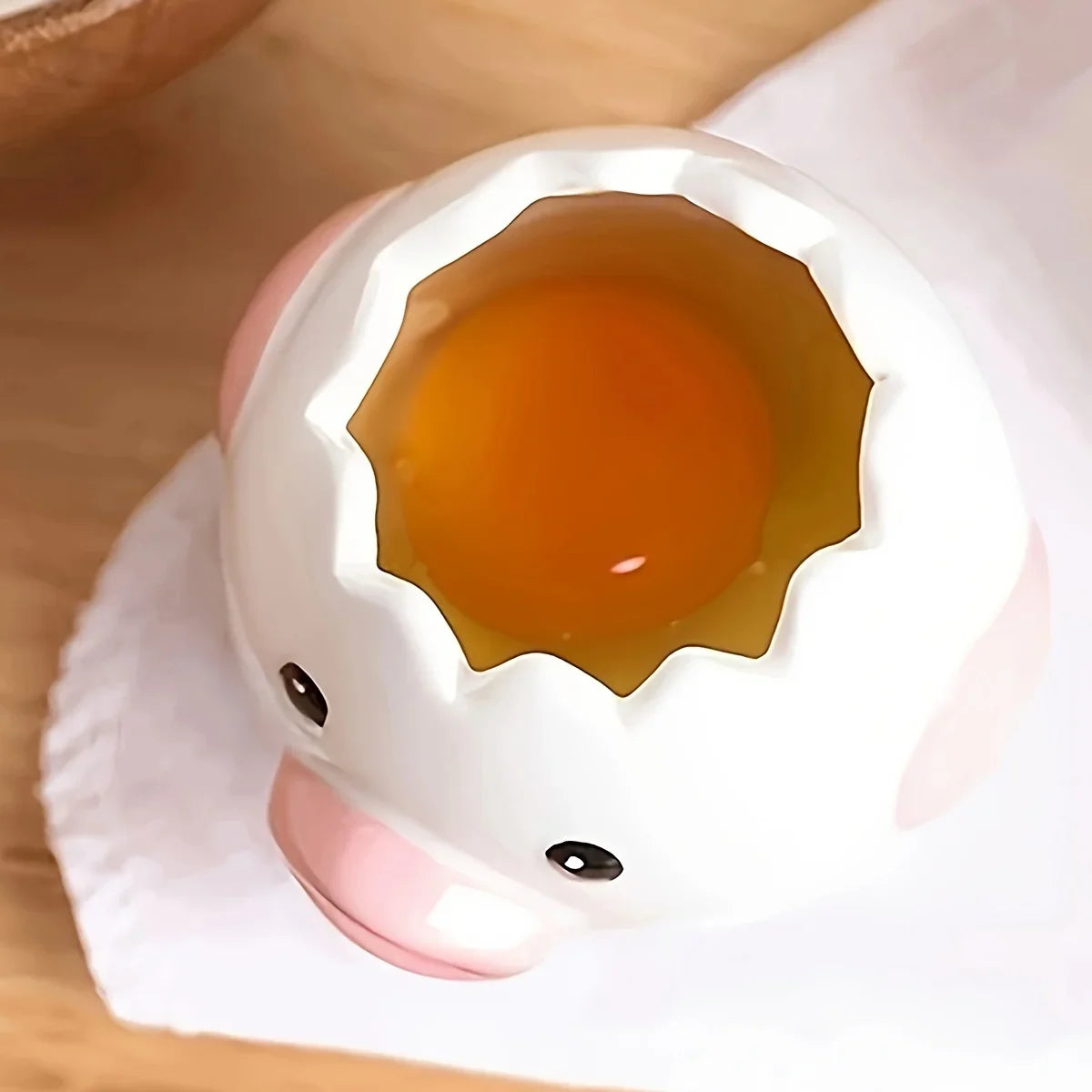 Separador de Ovos de Cerâmica de Frango Cartoon Pequeno Separador de Gemas e Claras Filtro Ferramenta de Cozedura para Padaria Ferramentas de Cozinha
