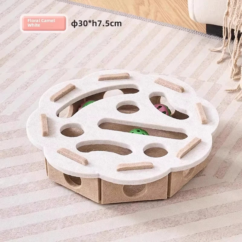 Interactive Suede Puzzle Box and Ball Exercise Cat Toy