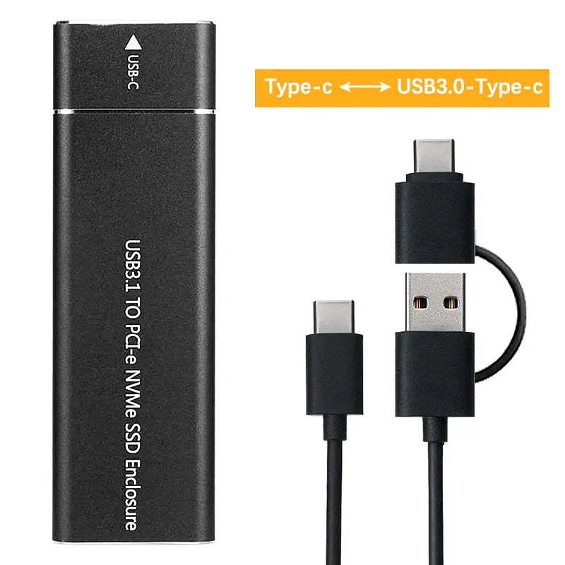 USB3.1 M.2 SSD Enclosure Mobile Case Supports NVME Protocol To Type-C Solid Metal External Hard Disk Case Laptop Phone SSD