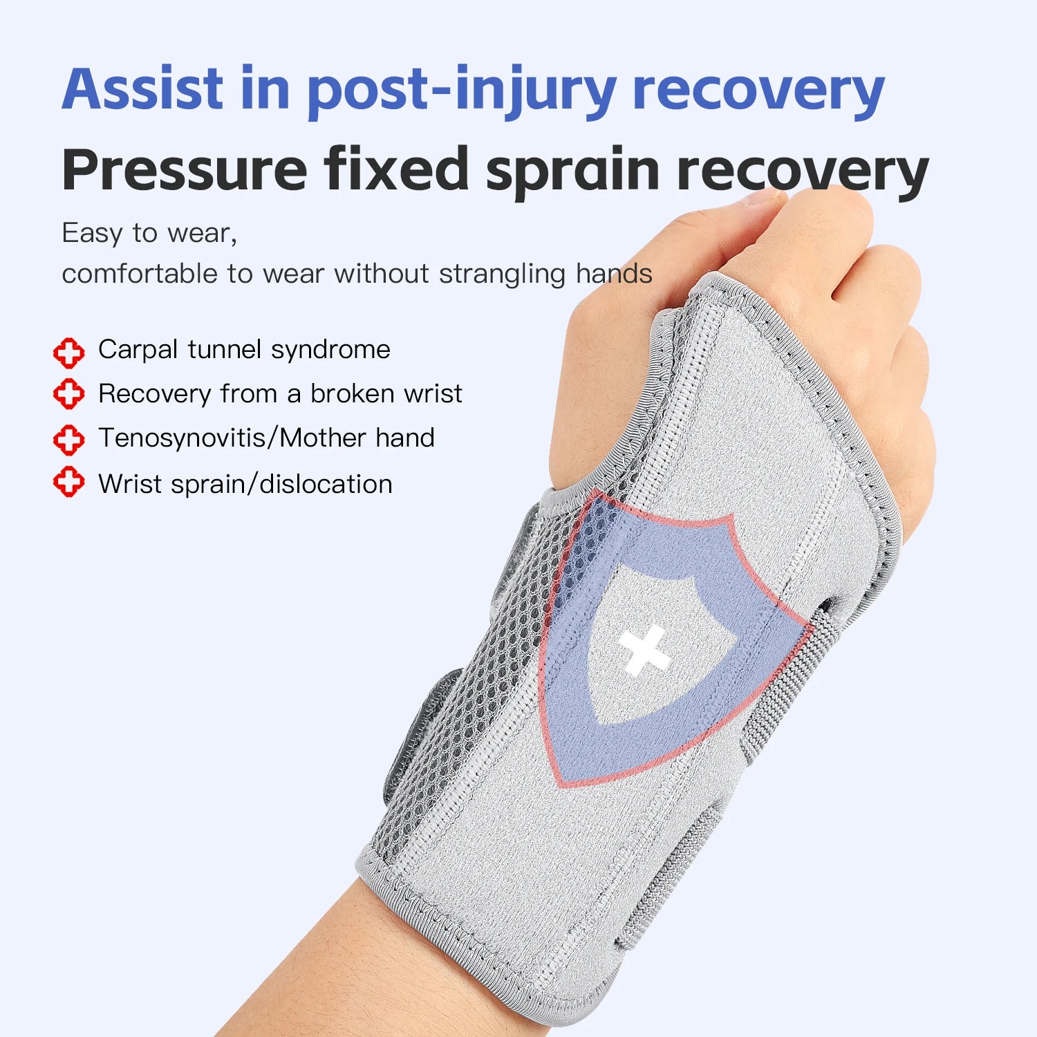 Ergonomic Wrist Brace with Splints for Pain Relief Support