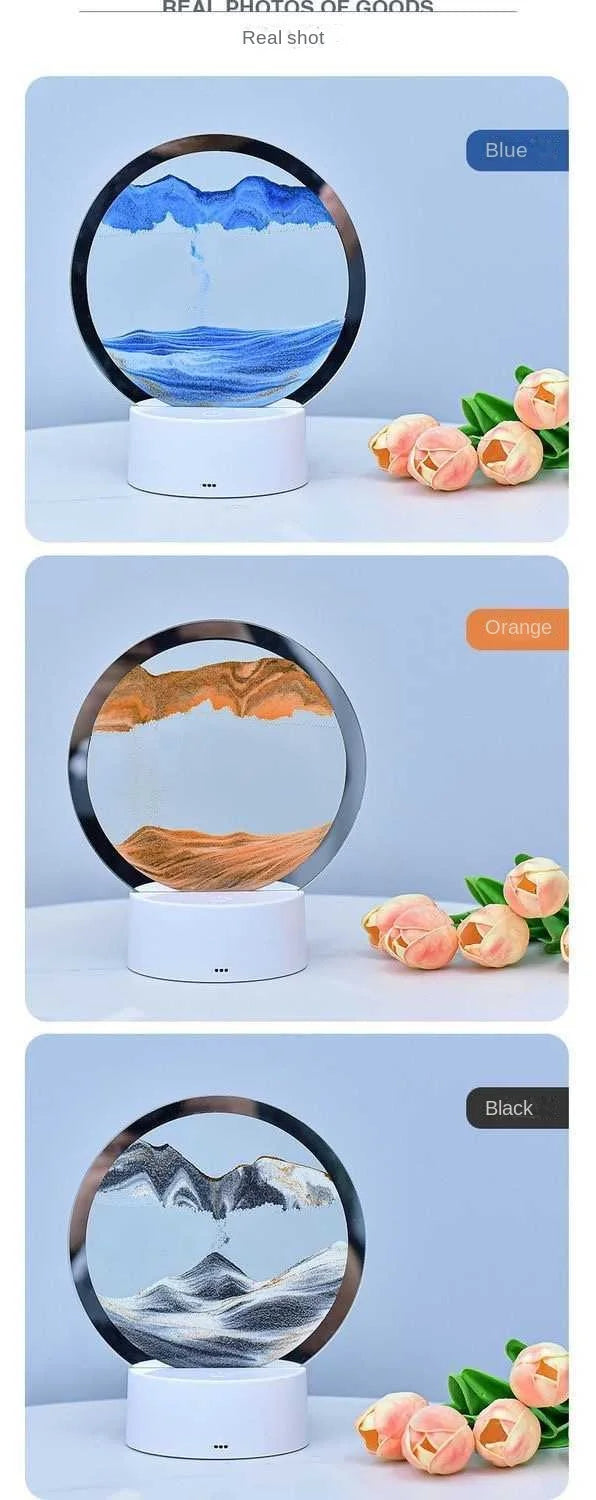 AuraSphere RGB – 3D Moving Sand Art Lamp with 16-Color LED