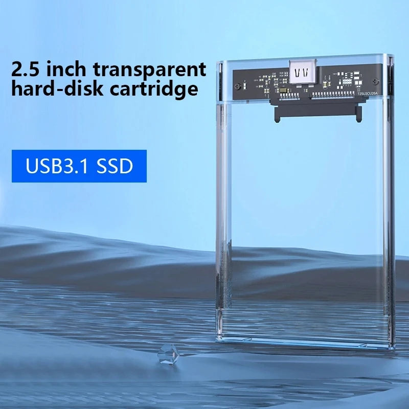 UTHAI TM05 Type-C Transparent Box HDD Enclosure 3.1 Notebook 2.5 Inch SSD Solid State Mechanical Mobile Hard Disk Box USB3.1