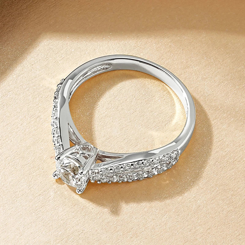 14k Gold-Style Plated Infinity Love Round Cut CZ Ring