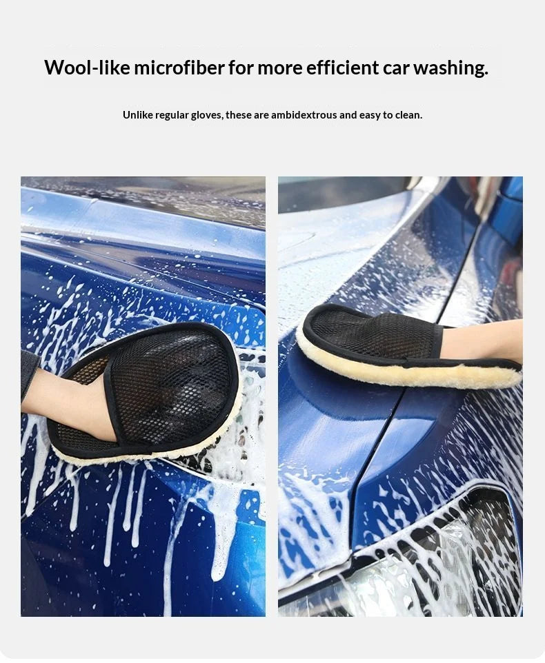 Thickened fleece gloves for car washing fleece cleaning gloves car maintenance waxing supplies cleaning tool gloves