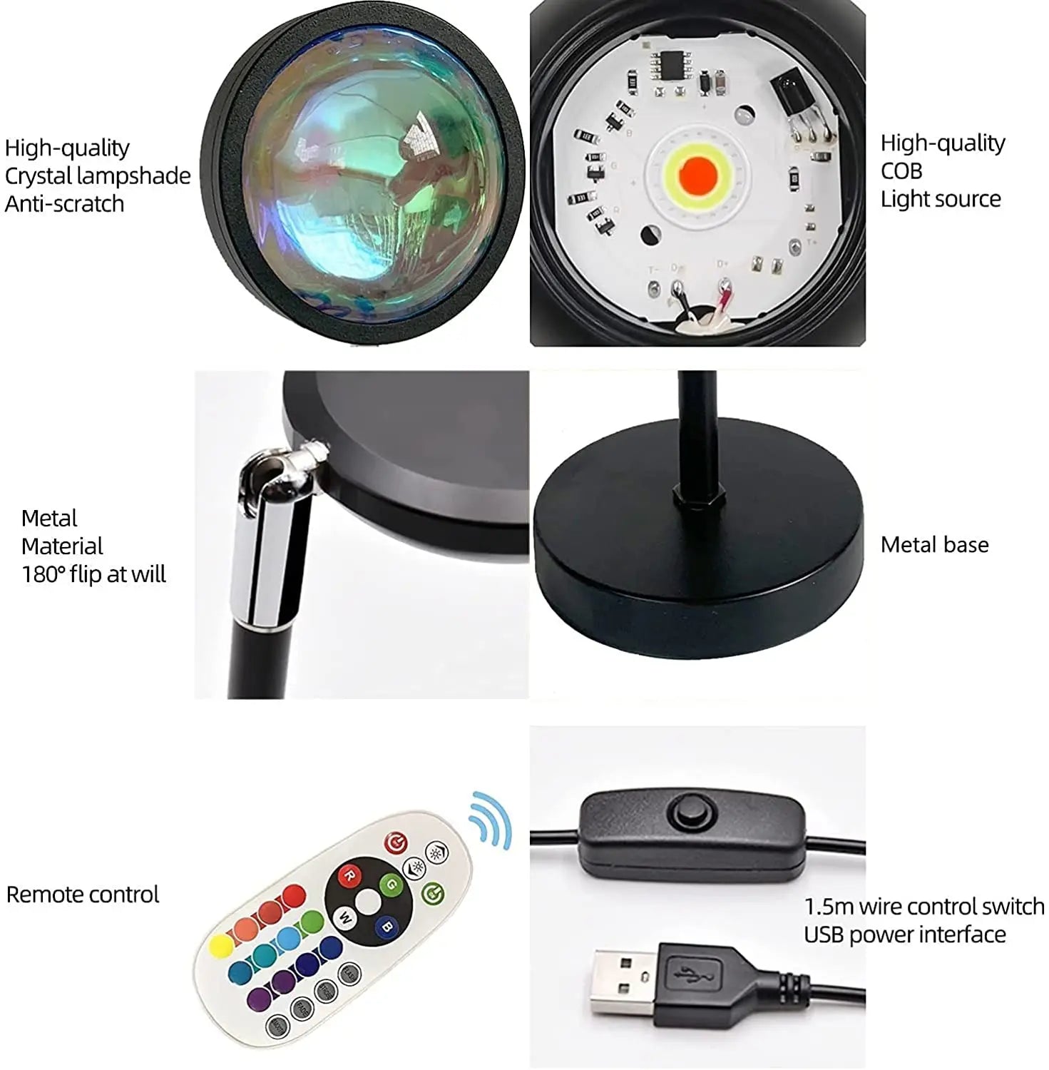 Smart Bluetooth USB Sunset Projector Lamp App Control Night Light Atmosphere Projection for Home Bedroom Background Wall Decor