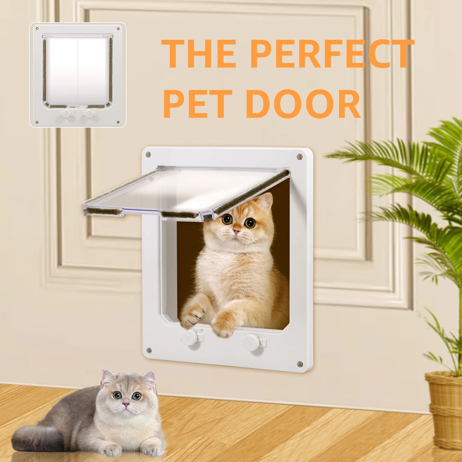 Professional 4-Way Locking ABS Security Pet Door