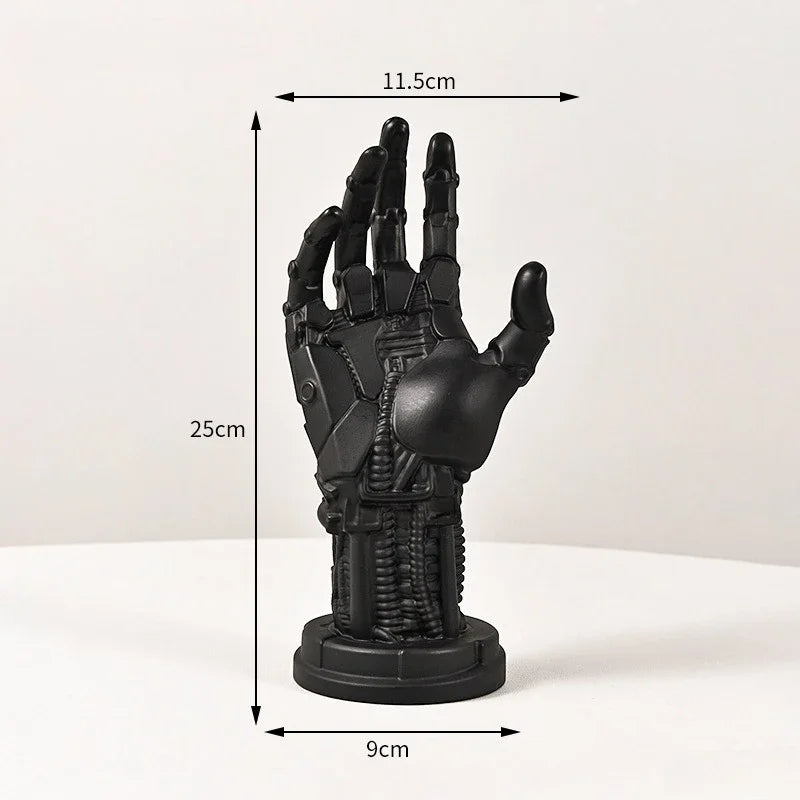New Creative Games Controller Desktop Headphone Stand Cyberpunk Mechanical Arm Simulated Robot Hand Sculpture Stautes Decoration