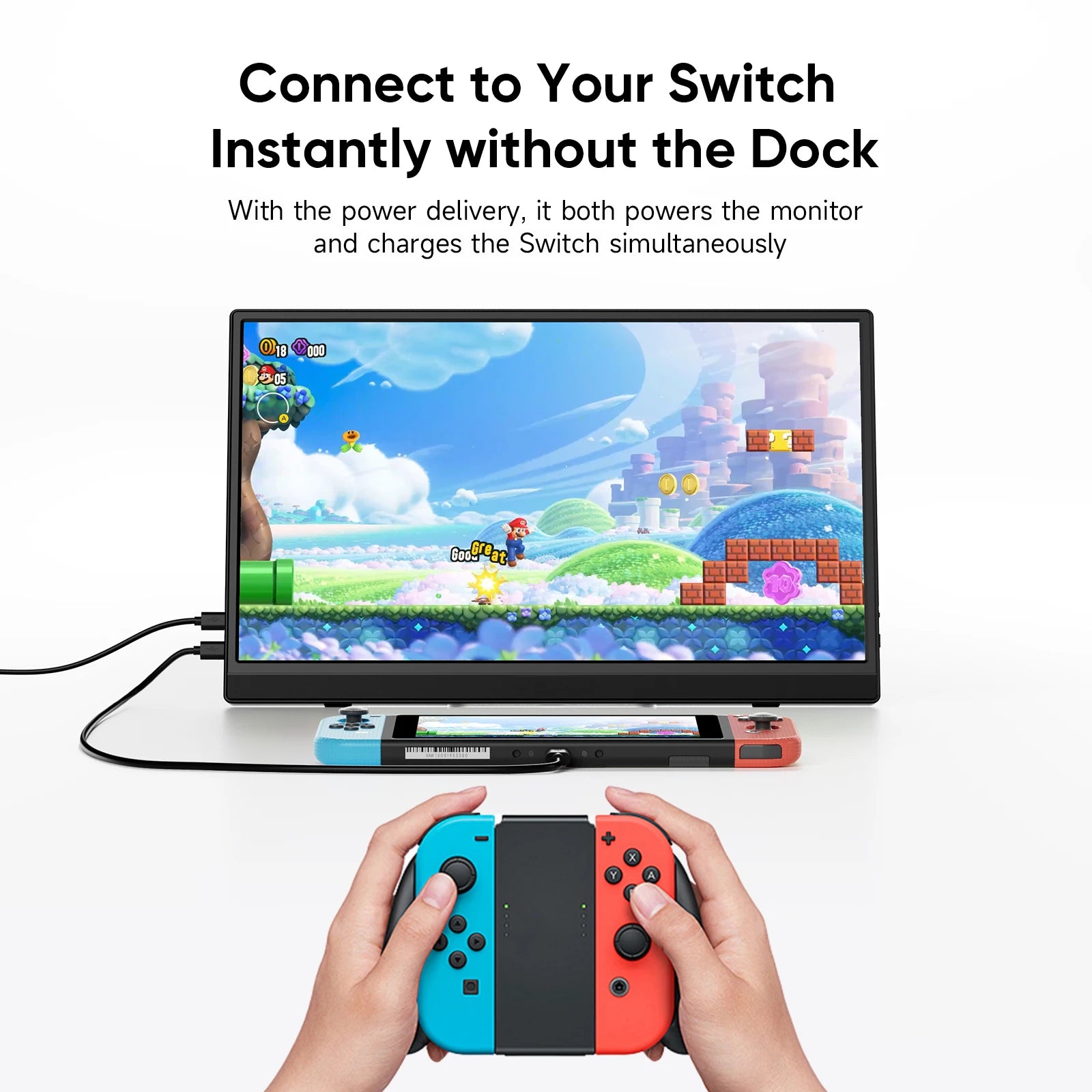 Dopesplay 15.6 inch Portable monitors For Laptops FHD IPS 1080P External Screen Extender for MAC Windows Phone Games Extended