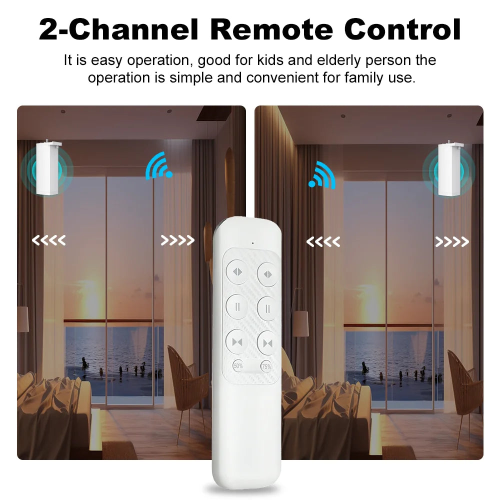 Tuya 155MM 4rd Smart Zigbee/WiFi Electric Shutter Curtain Motor Silent Motor with Remote APPVoice Control With Alexa Google Home