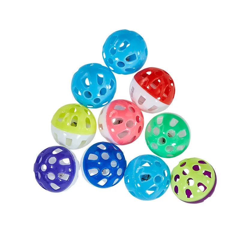 10pcs Colourful Hollow Bell Parrot Training Toy Balls