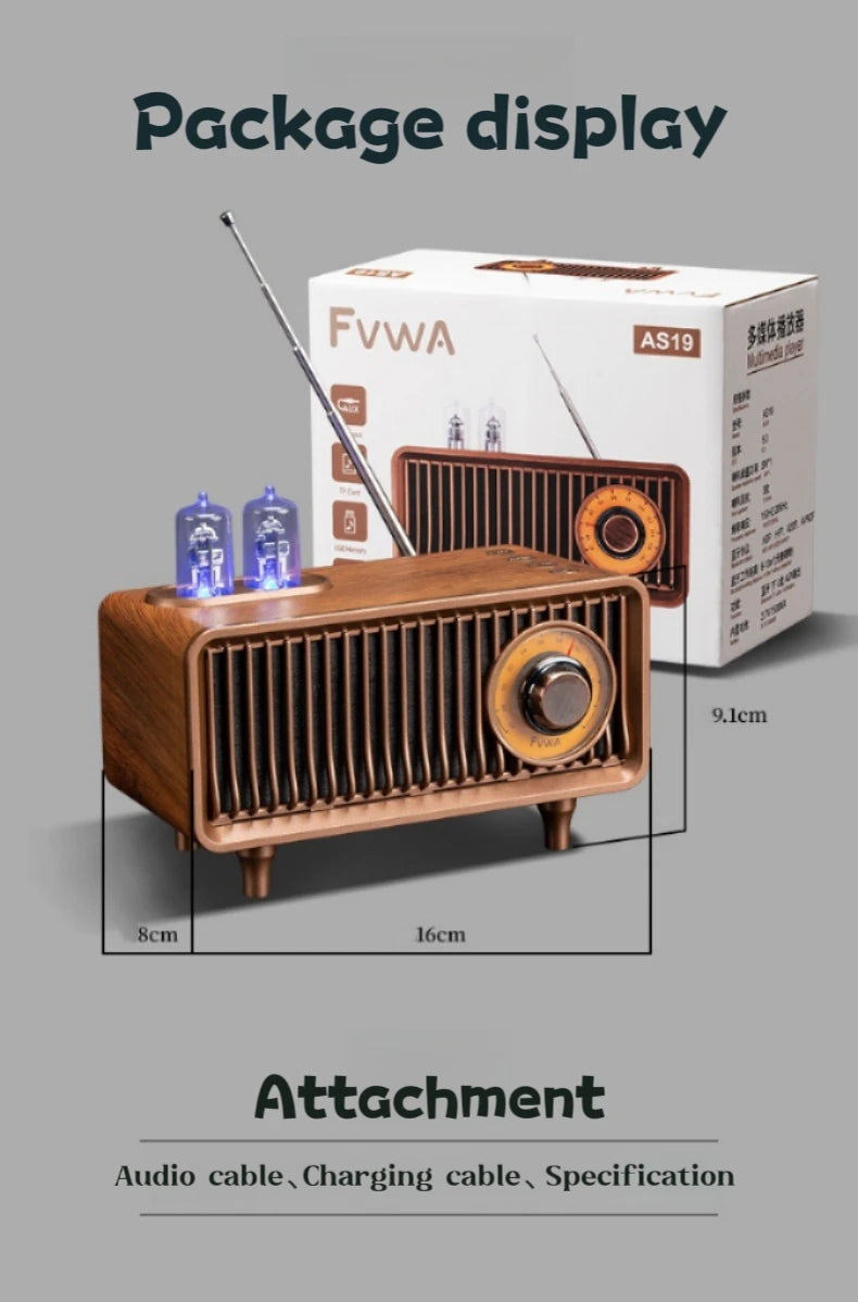 Wireless Bluetooth Speaker FM Retro Radio Subwoofer Memory Card U Disk High Quality Indoor MP3 Portable Speaker Home