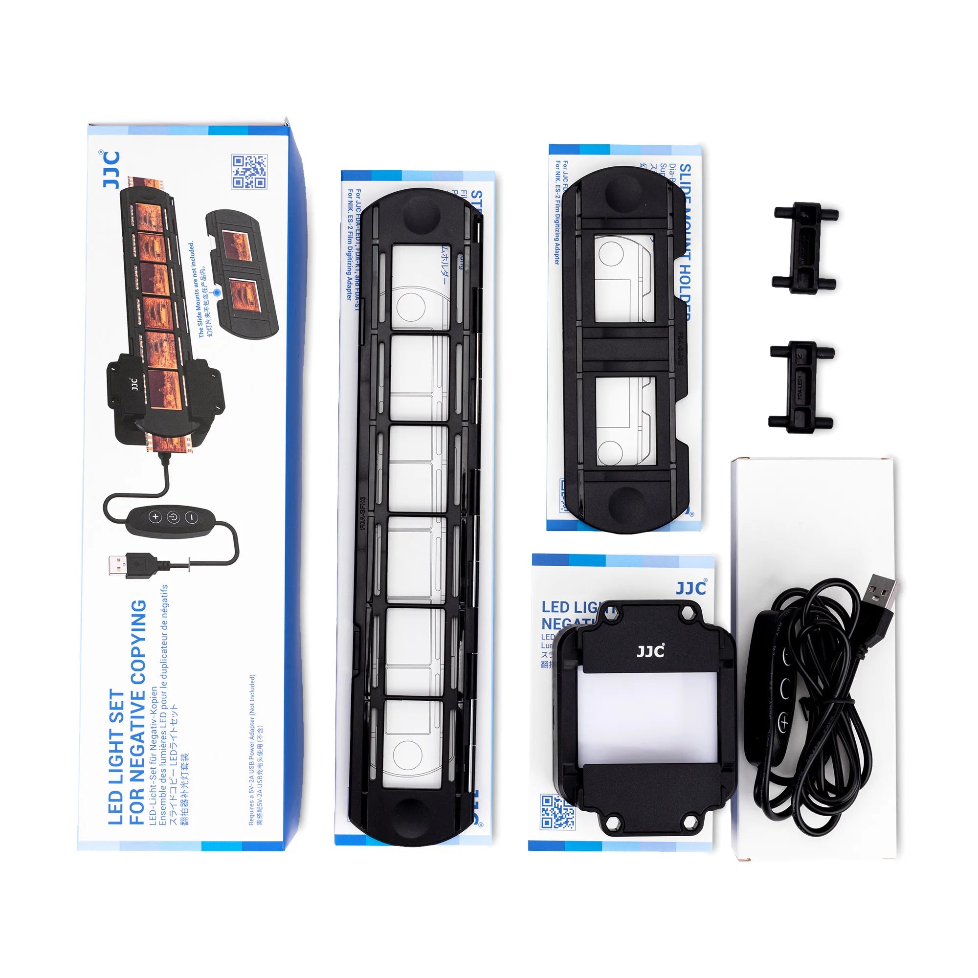 JJC 35mm Negative Film Scanning Copying LED Light Set with 10 levels Adjustable for Old Photos Negatives Converter to Digital