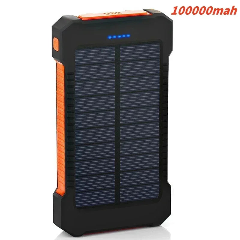 200000mah Solar Power Bank Large Capacity Portable External Battery Fast Charging Silicon Solar Panel Outdoor Essential