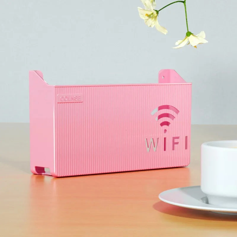Wireless Wifi Router Shelf Storage Box Wall Hanging ABS Plastic Organizer Box Cable Power Bracket Organizer Box Home Decor