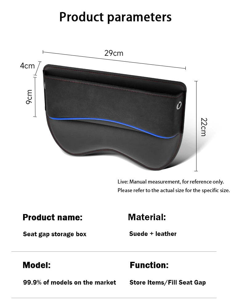 Suede Car Seat Side Storage Pocket For Car Seat Gap Filler Organizer Box Leather Car Crevice Stowing Tidy Interior Parts